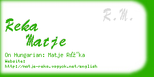 reka matje business card